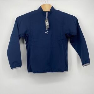 Easton Alpha Cage Jacket YL Navy Quarter Zip Long Sleeve Youth NWT